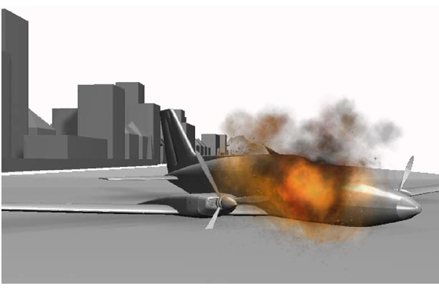 plane crash clipart. 3d Simulated Plane Crash